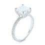 14k White Gold 14k White Gold Custom Pave Diamond Engagement Ring - Three-Quarter View -  104690 - Thumbnail