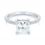 18k White Gold 18k White Gold Custom Pave Diamond Engagement Ring - Flat View -  104690 - Thumbnail