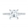 14k White Gold 14k White Gold Custom Pave Diamond Engagement Ring - Top View -  104690 - Thumbnail