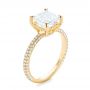 18k Yellow Gold 18k Yellow Gold Custom Pave Diamond Engagement Ring - Three-Quarter View -  104690 - Thumbnail