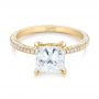 18k Yellow Gold 18k Yellow Gold Custom Pave Diamond Engagement Ring - Flat View -  104690 - Thumbnail