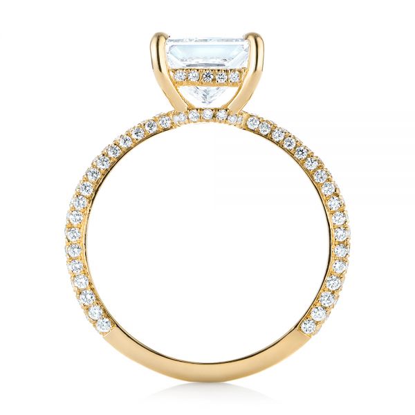 14k Yellow Gold 14k Yellow Gold Custom Pave Diamond Engagement Ring - Front View -  104690