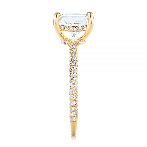 14k Yellow Gold 14k Yellow Gold Custom Pave Diamond Engagement Ring - Side View - 104690