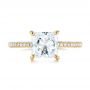 18k Yellow Gold 18k Yellow Gold Custom Pave Diamond Engagement Ring - Top View -  104690 - Thumbnail