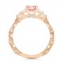 14k Rose Gold Custom Peach Sapphire And Diamond Engagement Ring - Front View -  103162 - Thumbnail