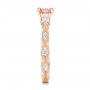 14k Rose Gold Custom Peach Sapphire And Diamond Engagement Ring - Side View -  103162 - Thumbnail