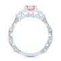  Platinum Platinum Custom Peach Sapphire And Diamond Engagement Ring - Front View -  103162 - Thumbnail