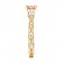 18k Yellow Gold 18k Yellow Gold Custom Peach Sapphire And Diamond Engagement Ring - Side View -  103162 - Thumbnail