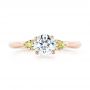 18k Rose Gold Custom Peridot And Diamond Engagement Ring - Top View -  102840 - Thumbnail