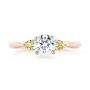 18k Rose Gold Custom Peridot And Diamond Engagement Ring - Top View -  102840 - Thumbnail