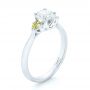 18k White Gold 18k White Gold Custom Peridot And Diamond Engagement Ring - Three-Quarter View -  102840 - Thumbnail