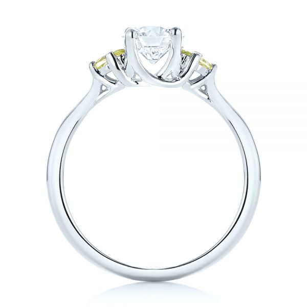 14k White Gold 14k White Gold Custom Peridot And Diamond Engagement Ring - Front View -  102840