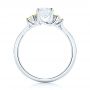 14k White Gold 14k White Gold Custom Peridot And Diamond Engagement Ring - Front View -  102840 - Thumbnail