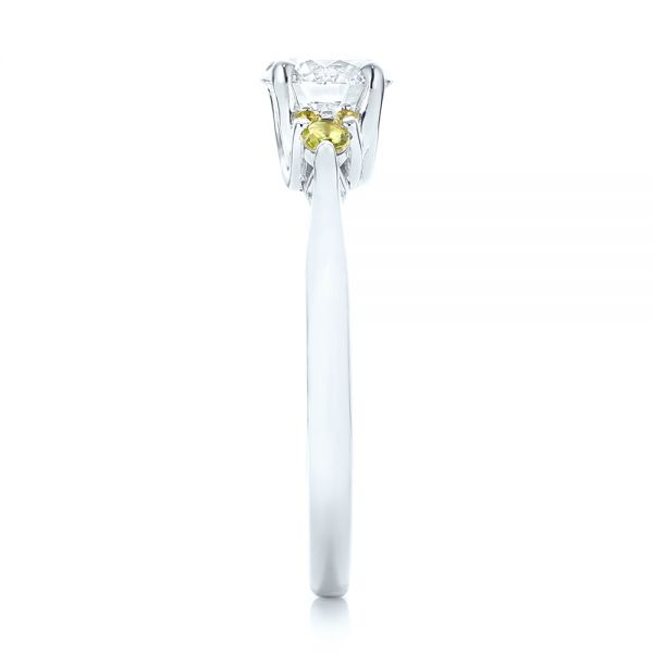 18k White Gold 18k White Gold Custom Peridot And Diamond Engagement Ring - Side View -  102840