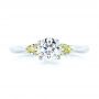 18k White Gold 18k White Gold Custom Peridot And Diamond Engagement Ring - Top View -  102840 - Thumbnail