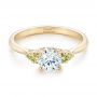 14k Yellow Gold 14k Yellow Gold Custom Peridot And Diamond Engagement Ring - Flat View -  102840 - Thumbnail