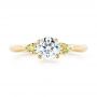 14k Yellow Gold 14k Yellow Gold Custom Peridot And Diamond Engagement Ring - Top View -  102840 - Thumbnail