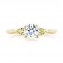 18k Yellow Gold 18k Yellow Gold Custom Peridot And Diamond Engagement Ring - Top View -  102840 - Thumbnail