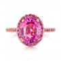 18k Rose Gold 18k Rose Gold Custom Pink Sapphire Halo Engagement Ring - Top View -  103630 - Thumbnail