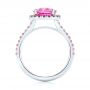  Platinum Platinum Custom Pink Sapphire Halo Engagement Ring - Front View -  103630 - Thumbnail