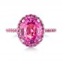  Platinum Platinum Custom Pink Sapphire Halo Engagement Ring - Top View -  103630 - Thumbnail