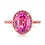 14k Yellow Gold 14k Yellow Gold Custom Pink Sapphire Halo Engagement Ring - Top View -  103630 - Thumbnail
