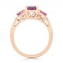 14k Rose Gold Custom Purple And Pink Sapphire And Diamond Engagement Ring - Front View -  102984 - Thumbnail