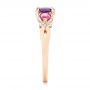 14k Rose Gold Custom Purple And Pink Sapphire And Diamond Engagement Ring - Side View -  102984 - Thumbnail