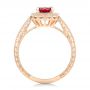 14k Rose Gold Custom Ruby And Diamond Engagement Ring - Front View -  102453 - Thumbnail