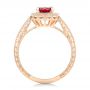 14k Rose Gold Custom Ruby And Diamond Engagement Ring - Front View -  102453 - Thumbnail