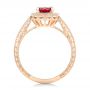 18k Rose Gold 18k Rose Gold Custom Ruby And Diamond Engagement Ring - Front View -  102453 - Thumbnail