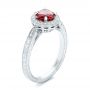 18k White Gold 18k White Gold Custom Ruby And Diamond Engagement Ring - Three-Quarter View -  102453 - Thumbnail