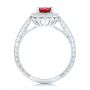 14k White Gold 14k White Gold Custom Ruby And Diamond Engagement Ring - Front View -  102453 - Thumbnail