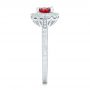  Platinum Platinum Custom Ruby And Diamond Engagement Ring - Side View -  102453 - Thumbnail