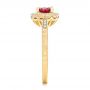 18k Yellow Gold 18k Yellow Gold Custom Ruby And Diamond Engagement Ring - Side View -  102453 - Thumbnail