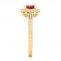 18k Yellow Gold 18k Yellow Gold Custom Ruby And Diamond Engagement Ring - Side View -  102453 - Thumbnail