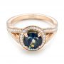 18k Rose Gold 18k Rose Gold Custom Sapphire And Diamond Engagement Ring - Flat View -  102978 - Thumbnail