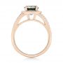 14k Rose Gold Custom Sapphire And Diamond Engagement Ring - Front View -  102978 - Thumbnail