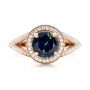 18k Rose Gold 18k Rose Gold Custom Sapphire And Diamond Engagement Ring - Top View -  102978 - Thumbnail