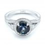  Platinum Platinum Custom Sapphire And Diamond Engagement Ring - Flat View -  102978 - Thumbnail