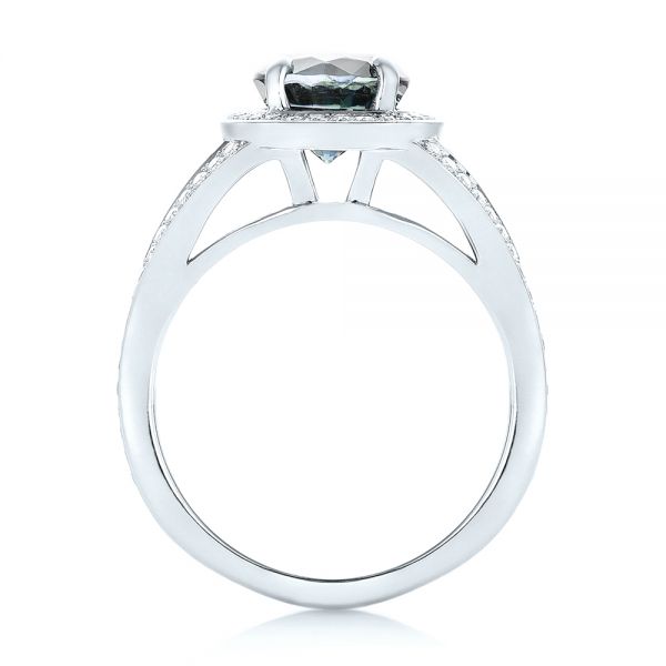 18k White Gold 18k White Gold Custom Sapphire And Diamond Engagement Ring - Front View - 102978