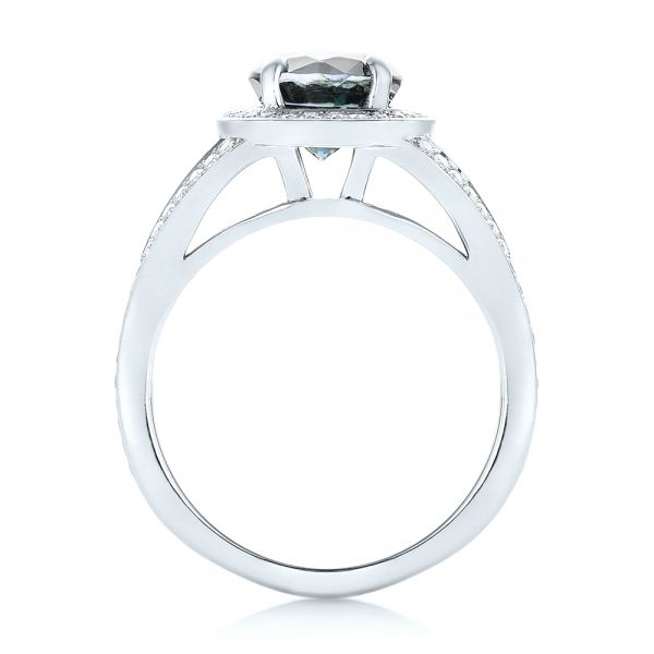  Platinum Platinum Custom Sapphire And Diamond Engagement Ring - Front View -  102978