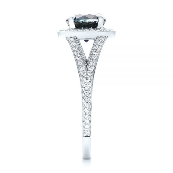 14k White Gold 14k White Gold Custom Sapphire And Diamond Engagement Ring - Side View -  102978