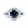 14k White Gold 14k White Gold Custom Sapphire And Diamond Engagement Ring - Top View -  102978 - Thumbnail