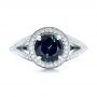  Platinum Platinum Custom Sapphire And Diamond Engagement Ring - Top View -  102978 - Thumbnail