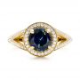 14k Yellow Gold 14k Yellow Gold Custom Sapphire And Diamond Engagement Ring - Top View -  102978 - Thumbnail