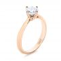 14k Rose Gold Custom Solitaire Diamond Engagement Ring - Three-Quarter View -  103396 - Thumbnail
