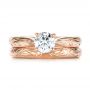14k Rose Gold Custom Solitaire Diamond Engagement Ring - Three-Quarter View -  103283 - Thumbnail