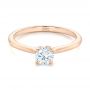 14k Rose Gold 14k Rose Gold Custom Solitaire Diamond Engagement Ring - Flat View -  102757 - Thumbnail