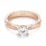 14k Rose Gold Custom Solitaire Diamond Engagement Ring - Flat View -  103283 - Thumbnail